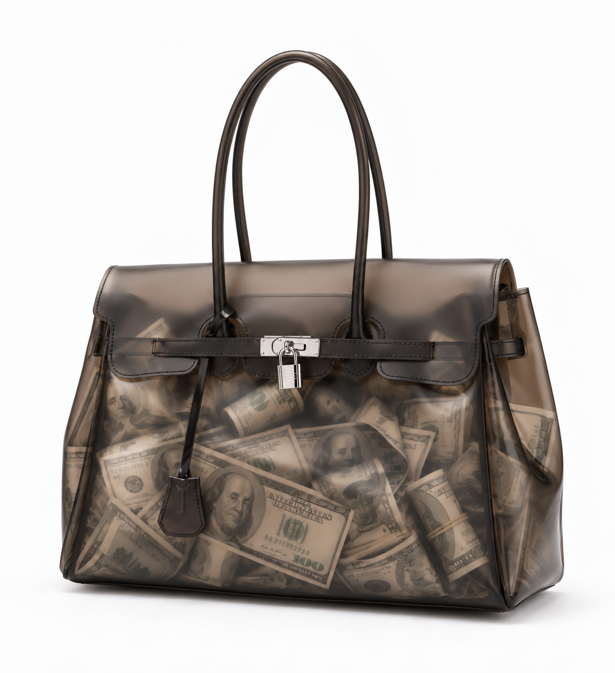 AI-generated concept showing an angled view of the Money Bag